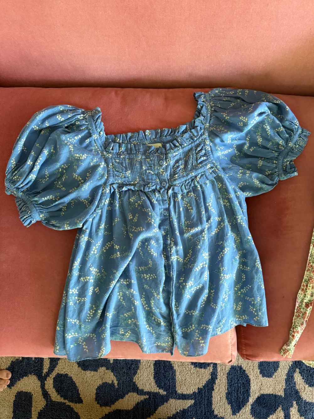 Doen Farley top like new Small prairie blue Floral